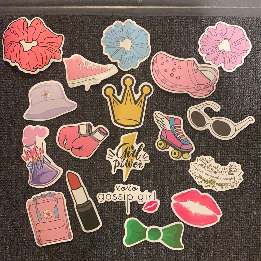 Pack of 18 stickers (girl power theme)